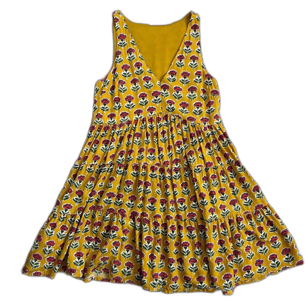 Sincerly Jules Floral Mini Dress in Yellow Size M